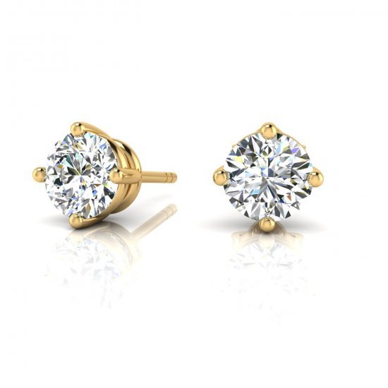 14K Yellow Gold Four Prong Moissanite Studs 0.3ct