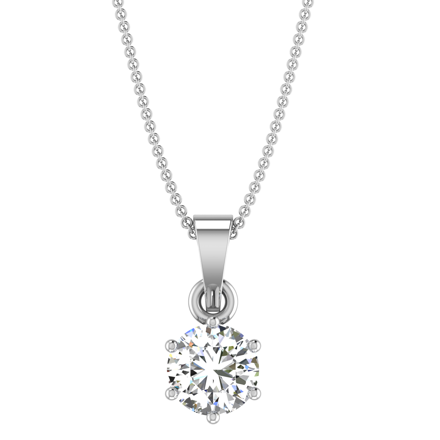 Six Prong Diamond Necklace