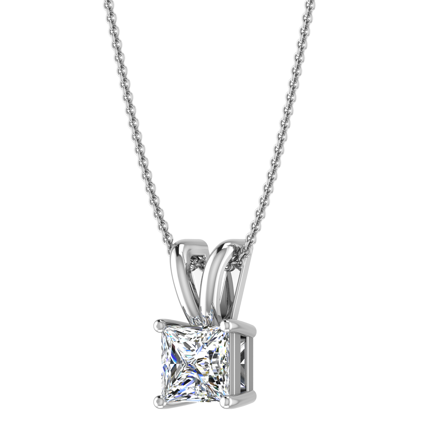Princess cut Diamond Necklace