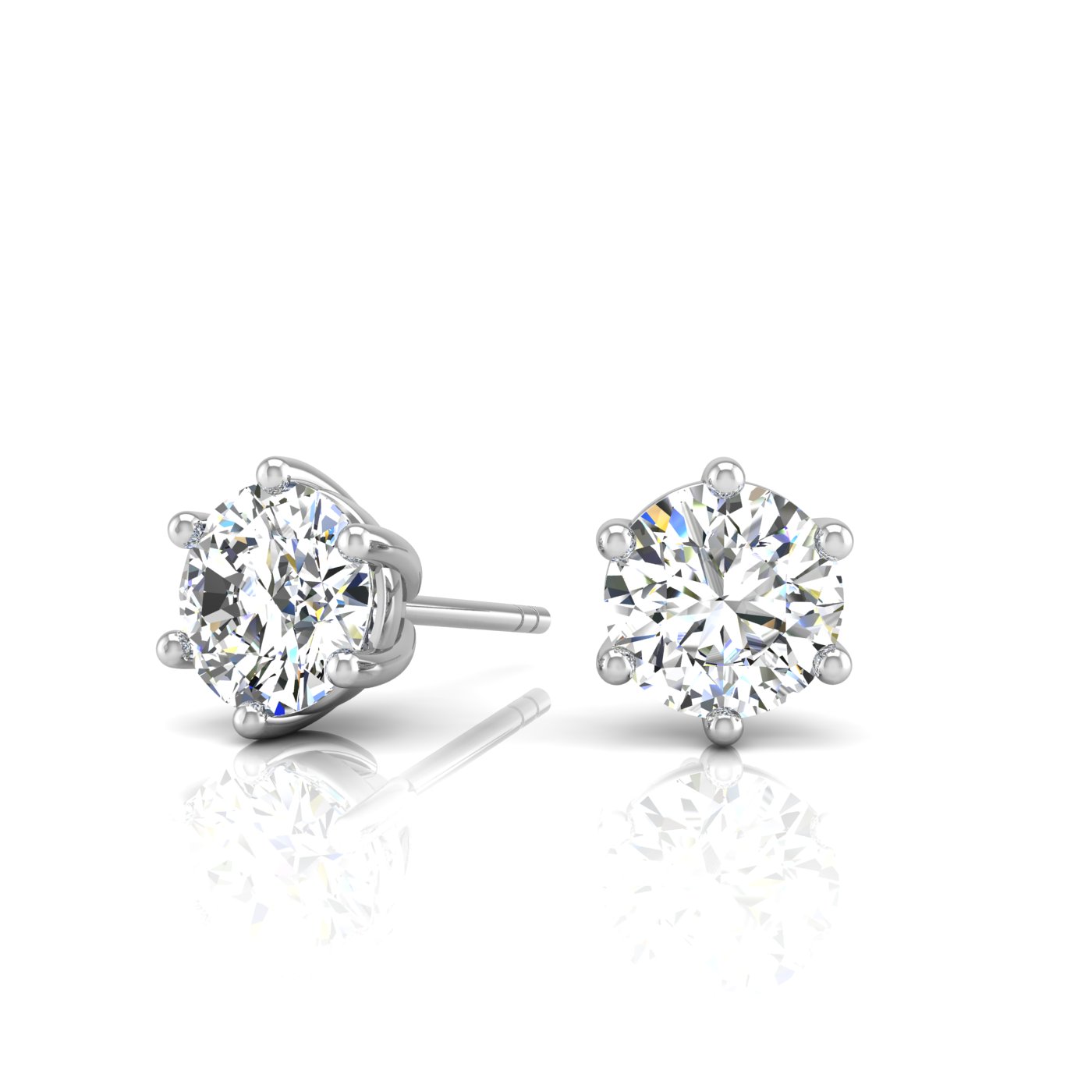 six prong diamond earring studs 